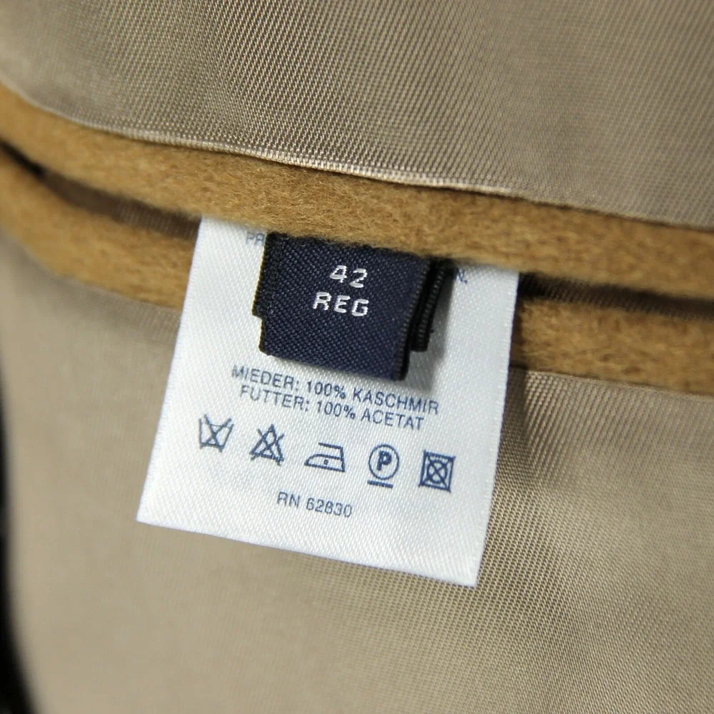 Lands' End 100% Cashmere 2 Button Sport Coat Mens Sz 42 Regular Tan Single Vent
